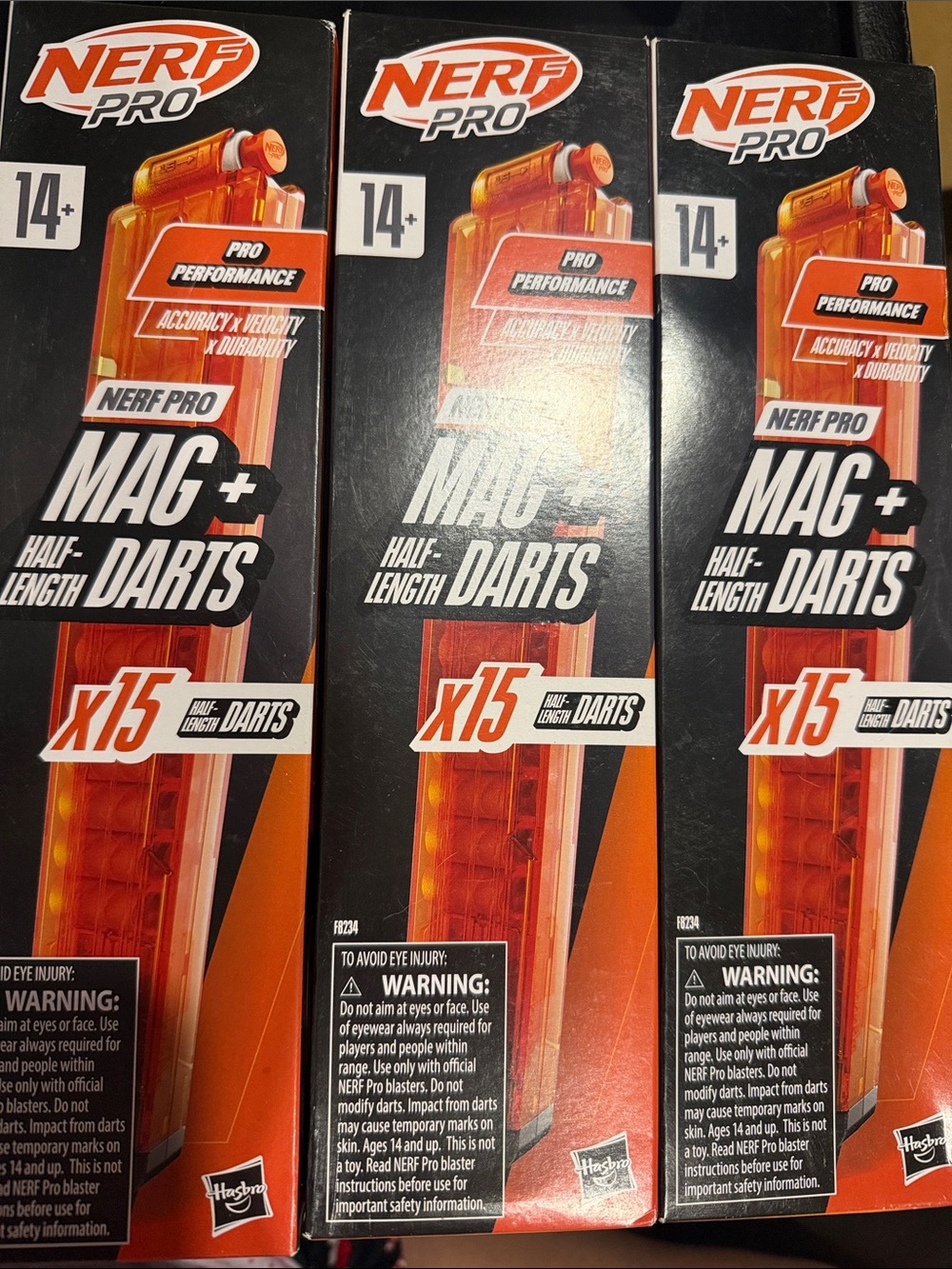 Nerf Pro Mag + Darts x15 (3 packs) brand new